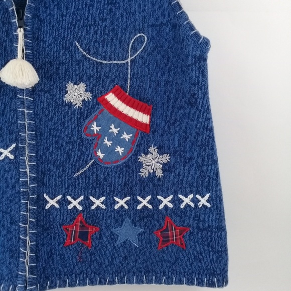 Bundle "3 x $20" ONE RESOURCE Womens Blue Vest Embellished Full Zip Xl - Picture 3 of 8